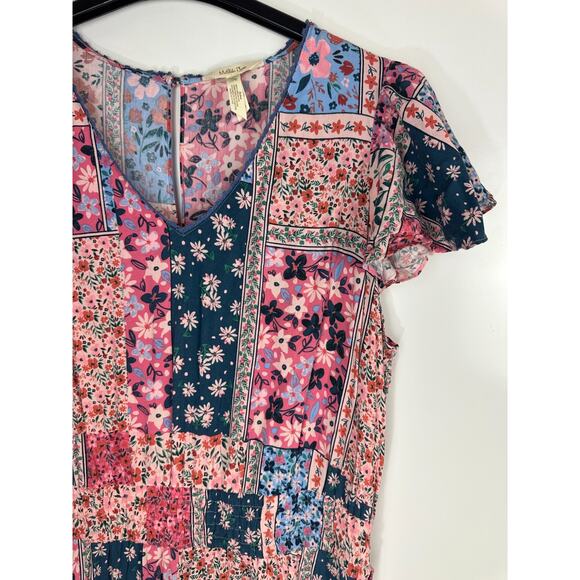 Matilda Jane Wildlife Maxi Dress Pink Teal Floral Boho Patchwork Women's Size XL - Picture 4 of 15